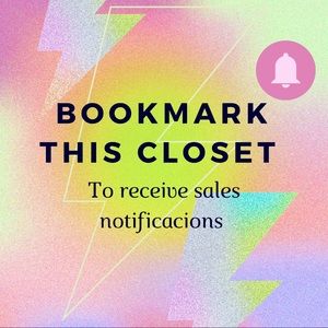Bookmark my closet to receive Flash Sales Notifications 🔔🤑